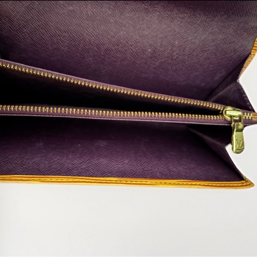 Louis Vuitton Yellow Epi Leather Sarah Portefeuille Long Wallet Clutch - Picture 6 of 10